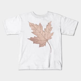 Maple Leaf/Faux Rose Gold Foil Kids T-Shirt